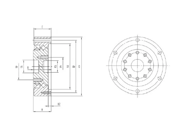 CSD系列諧波減速機(jī)用交叉滾子軸承結(jié)構(gòu)圖